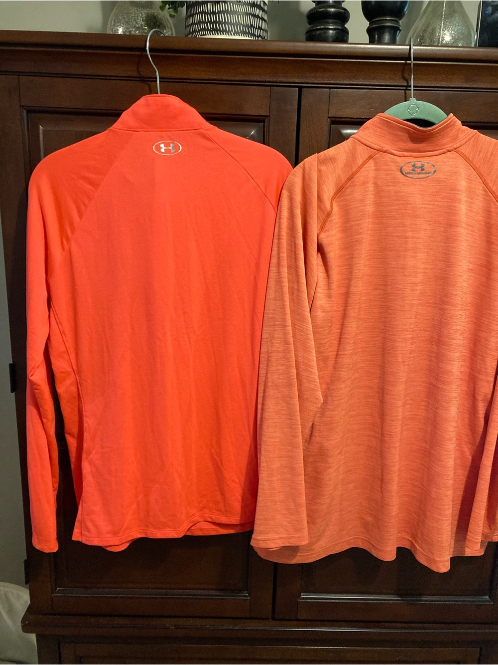 Set of two Under Armour Women's Long Sleeve 1/4 Zip Tops - Bright Red / Coral - Picture 2 of 5